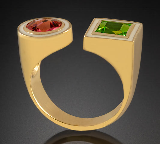 Toi et Moi Ring with Enamel