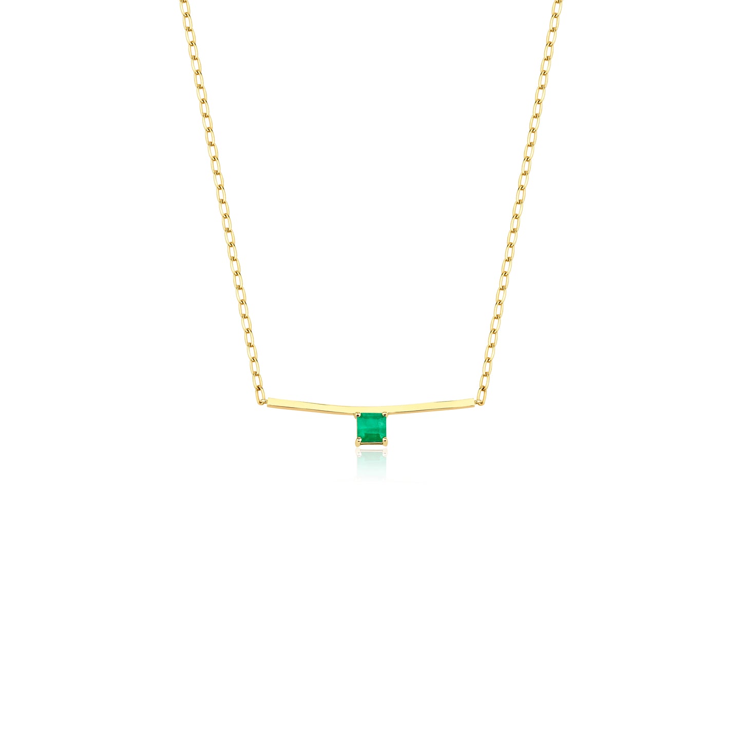 Colombian Emerald Bar Necklace