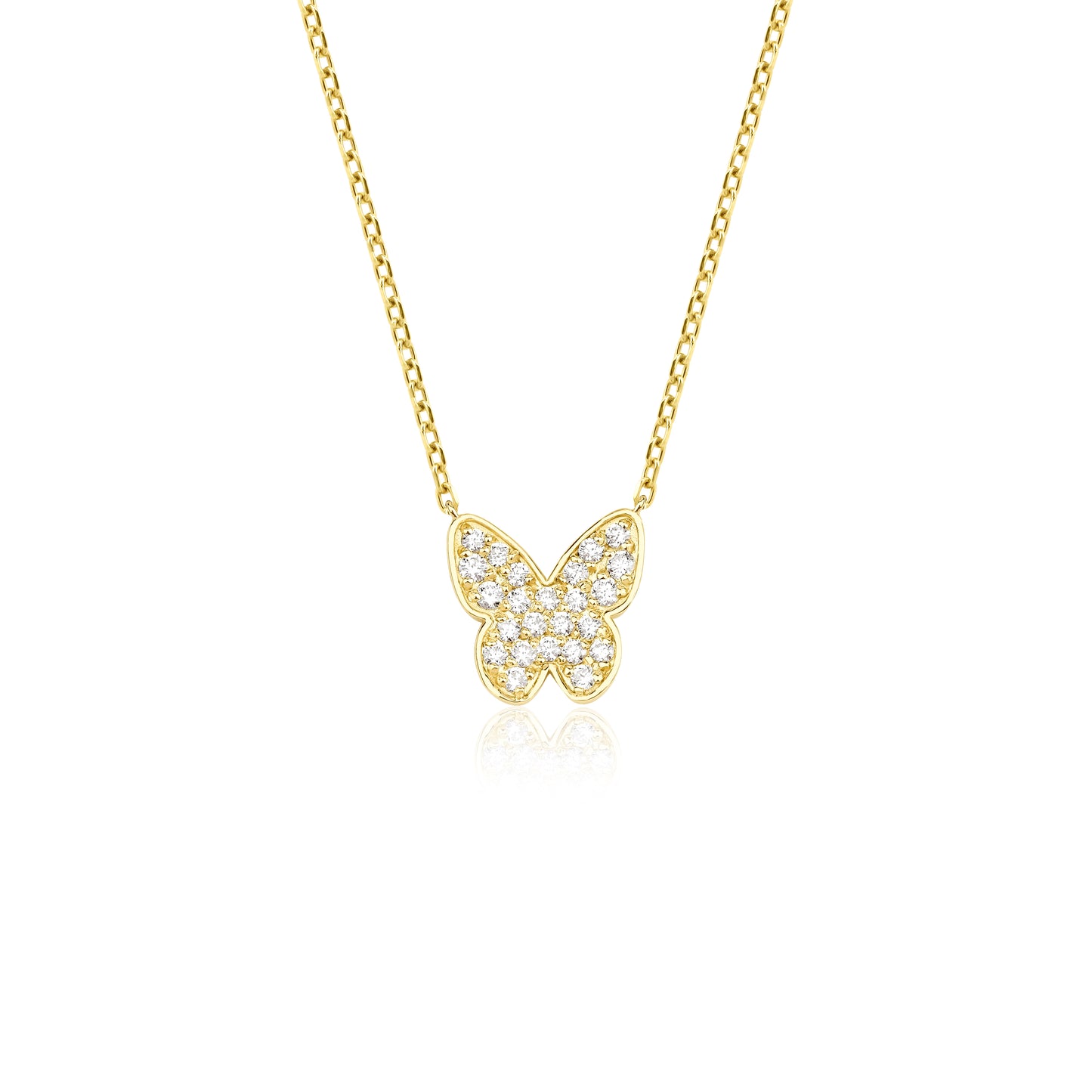 Gold Diamond Solo Butterfly Necklace