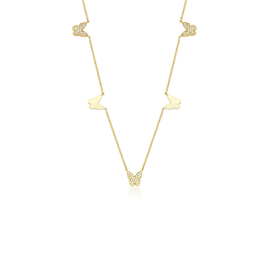 Gold Butterflies Necklace