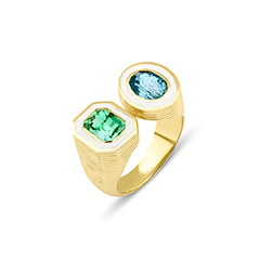 Toi-et Moi ridged Ring