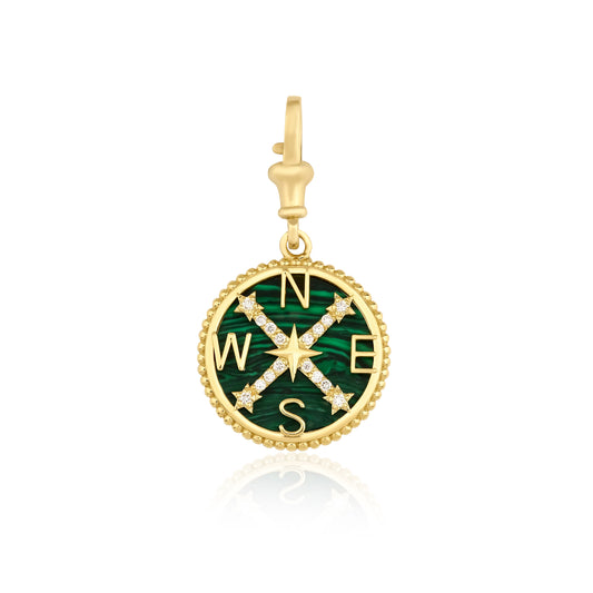 Compass gold,diamond pendant