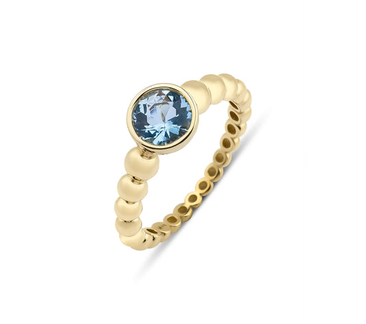 Aquamarine Gold Ring Cloe