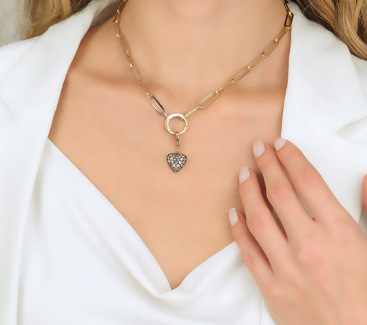 Gold Diamond Heart Pendant