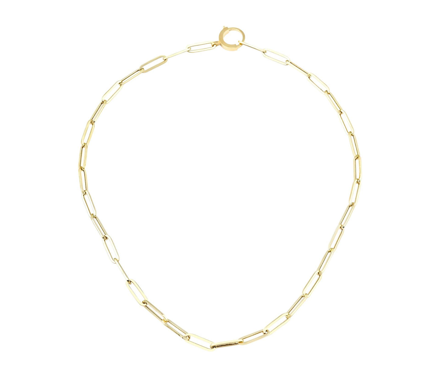 Handcrafted on 14k solid yellow gold with a beautiful unique flat clasp. Paper Clip Gold Necklace, Gold Necklace, Chain Necklace Necklace, Gold Jewelry, Gold Necklace for Women