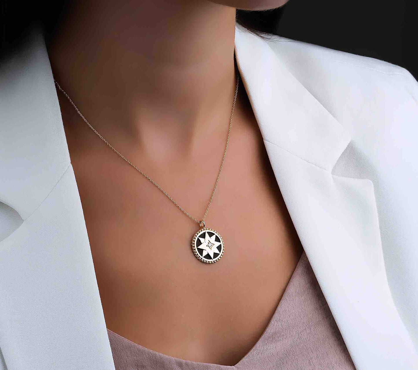 Sirius Necklace, Gold Necklace, Gold Jewelry, Diamond Necklace, Diamond Jewelry