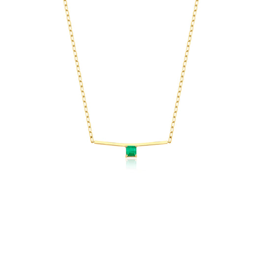 Colombian Emerald Bar Necklace
