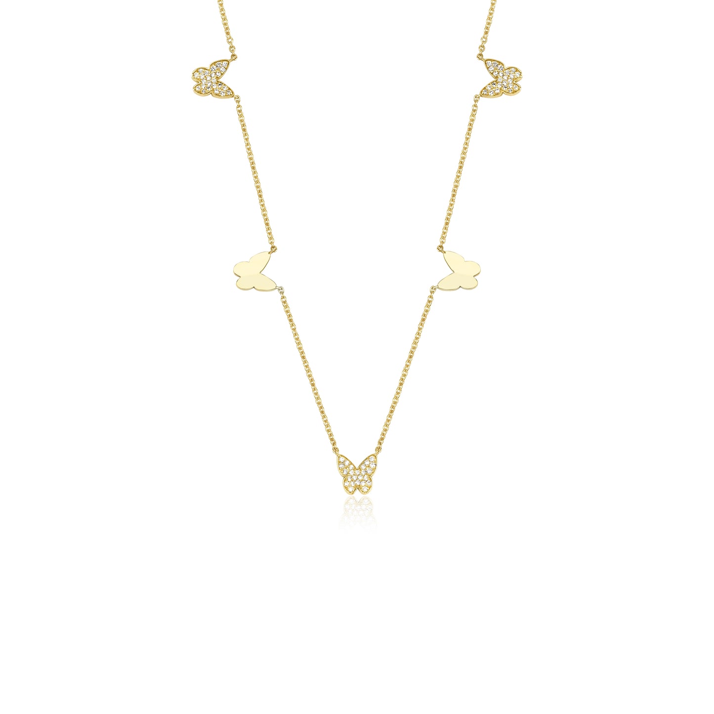Gold Butterflies Necklace