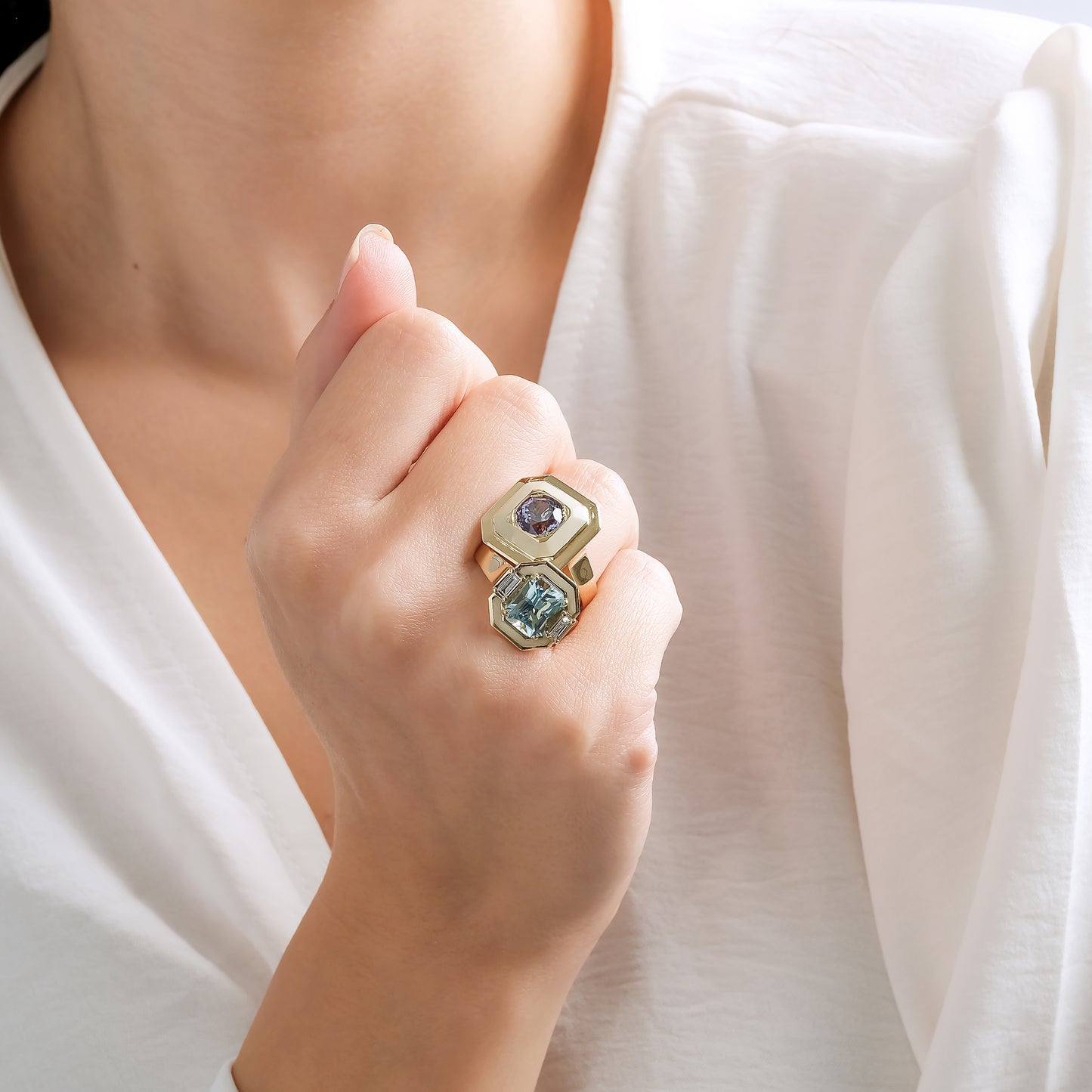 Tanzanite Art Deco Ring