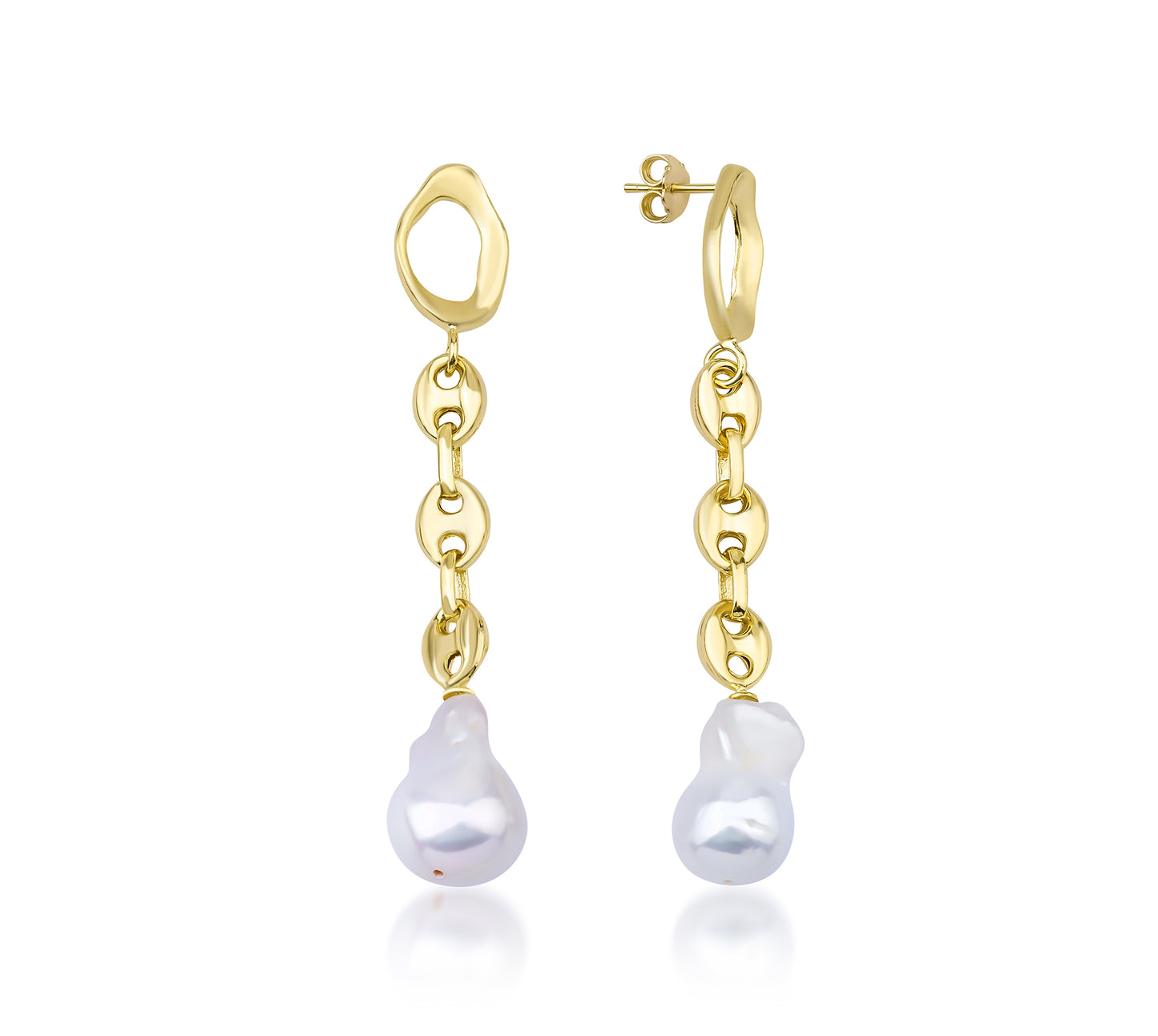 La Princese, dangle drop baroque pearl earrings