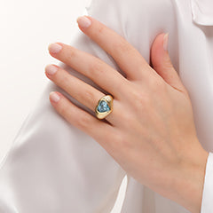 The Azure Art Deco Ring