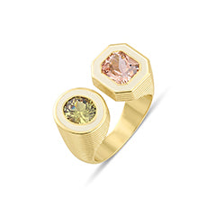 Toi-et Moi ridged Ring