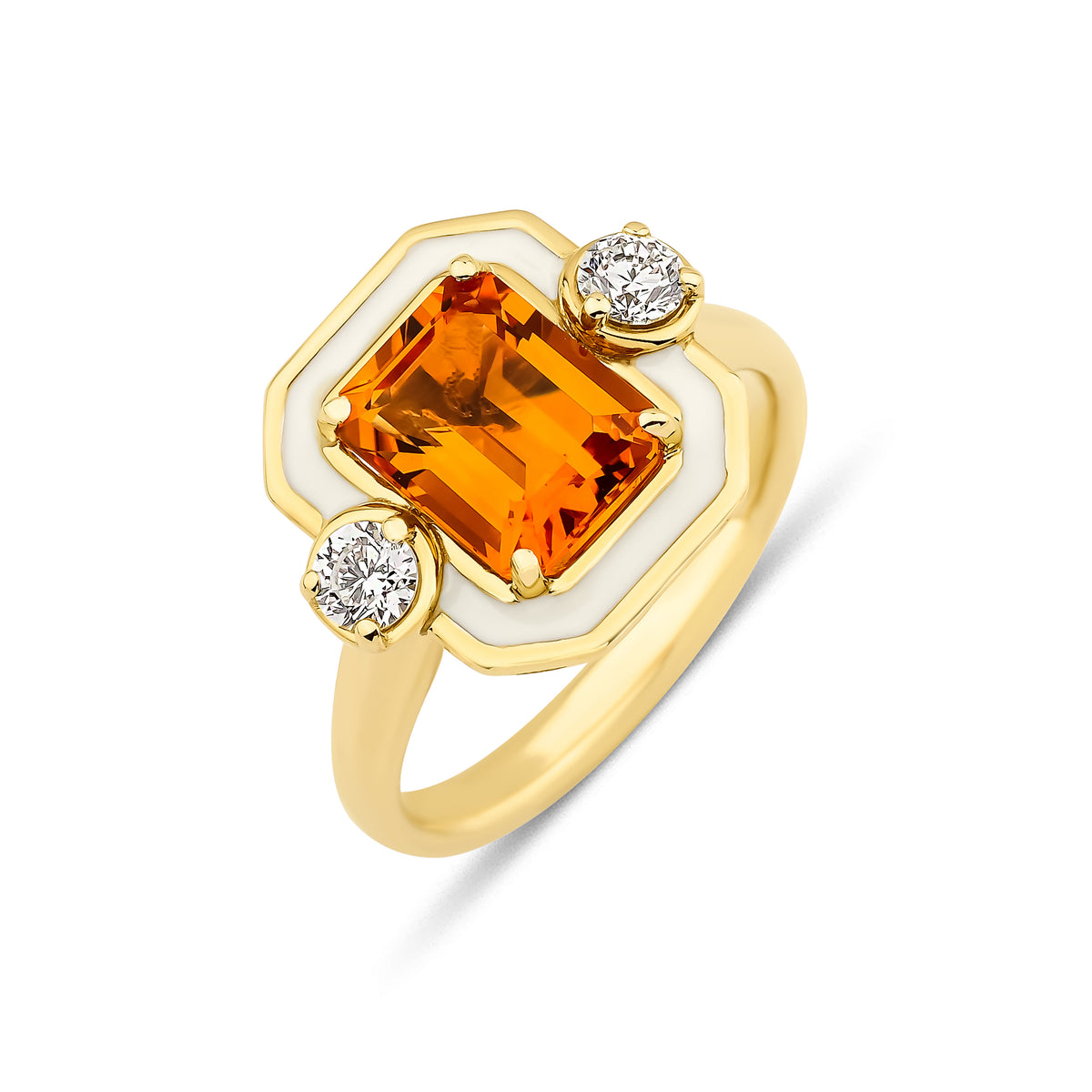 Art Deco Citrine, Diamond Ring