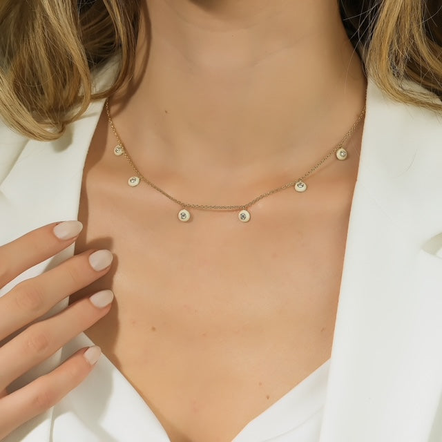 Diamond Enamel Necklace