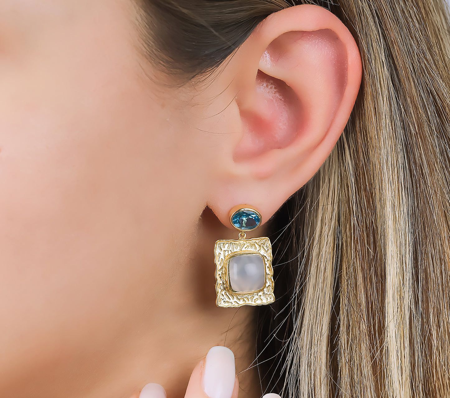 Matisse, double drop earrings.