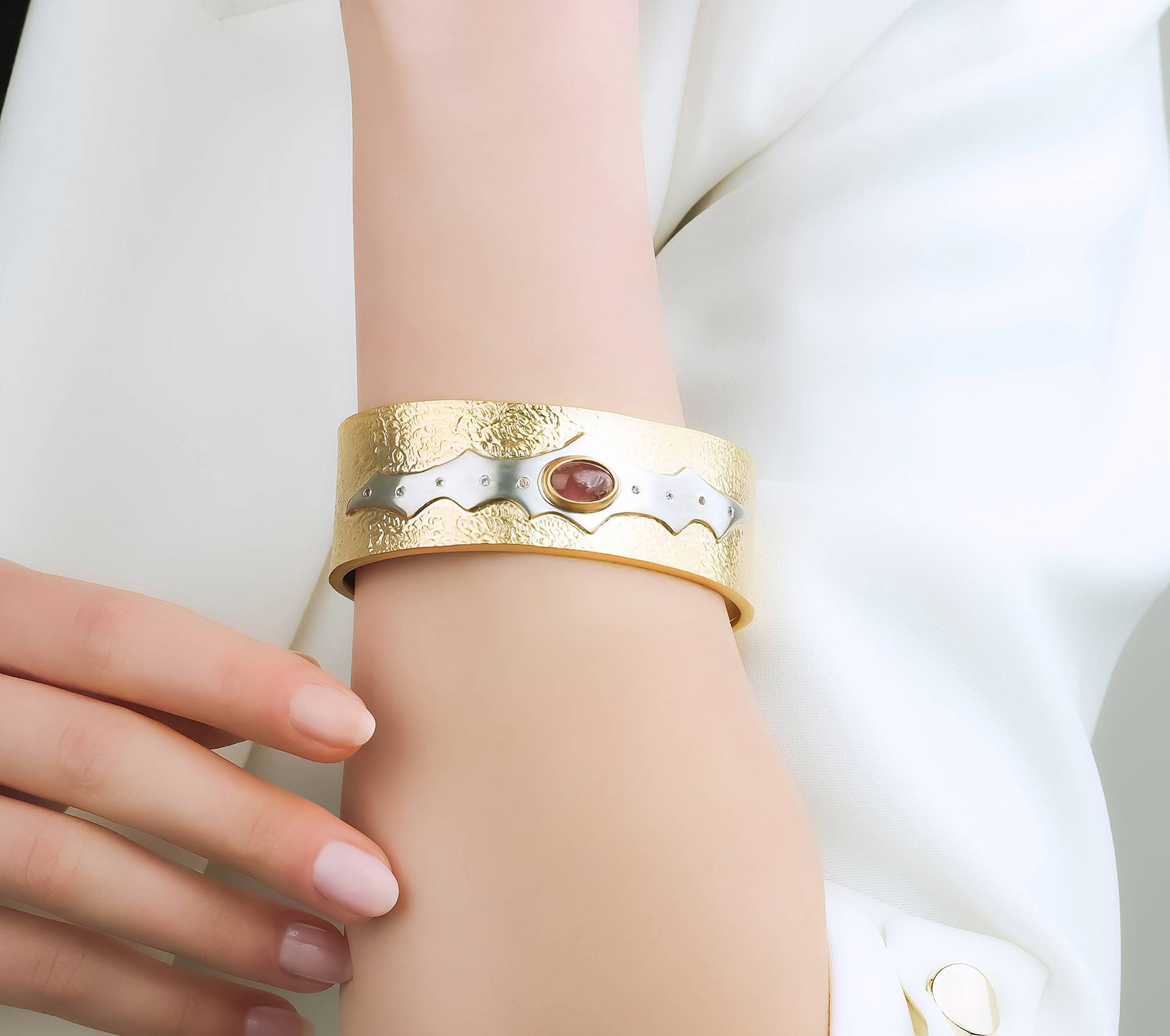 Saga Cuff Bracelet, Silver Bracelet, Cuff Bracelet, Tourmaline, Sapphire, Sapphire Bracelet, Gold Jewelry, Silver Jewelry