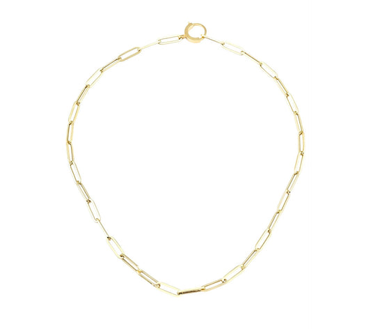 Handcrafted on 14k solid yellow gold with a beautiful unique flat clasp. Paper Clip Gold Necklace, Gold Necklace, Chain Necklace Necklace, Gold Jewelry, Gold Necklace for Women