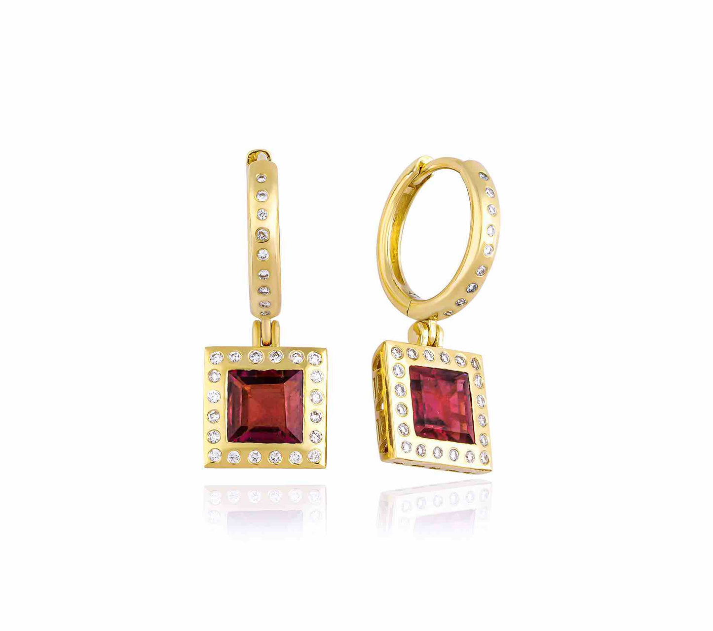 Ivy, Gold Earrings, Diamond Earrings, 14K Gold Earrings, Gold Jewelry, Tourmaline Earrings, Gemstone Earrings
