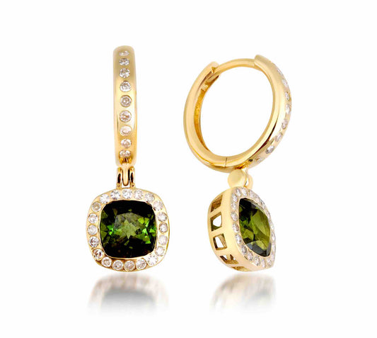 Peregrina, Gold Earrings, Diamond Earrings, 14K Gold Earrings, Gold Jewelry, Tourmaline Earrings, Gemstone Earrings