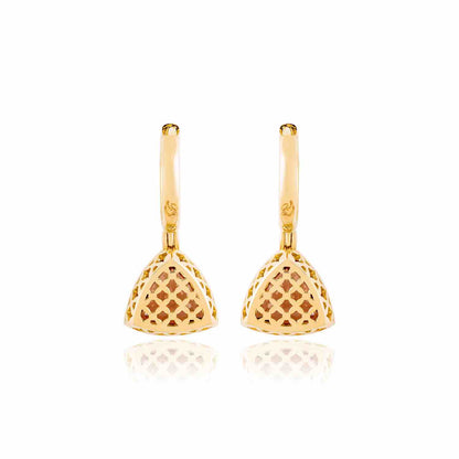 Triangle of Life, Gold Earrings, Diamond Earrings, 14K Gold Earrings, Gold Jewelry, Tourmaline Earrings, Gemstone Earrings