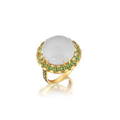 Paradise on Chalcedon, Peridot Ring, Gemstone Rings, Chalcedon Ring, Green Stone Ring